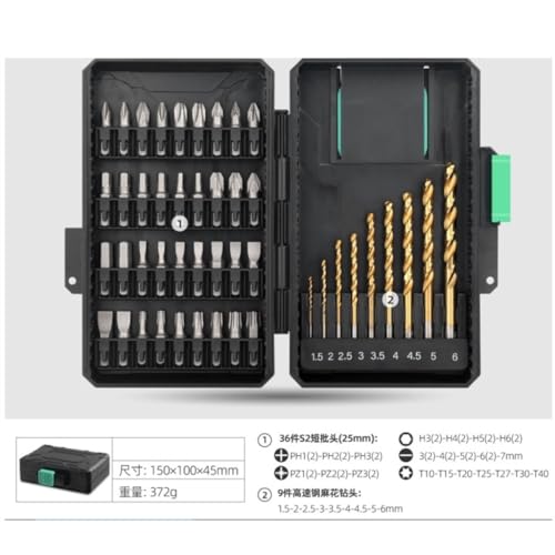 45-Piece Impact Screwdriver Bit Set
