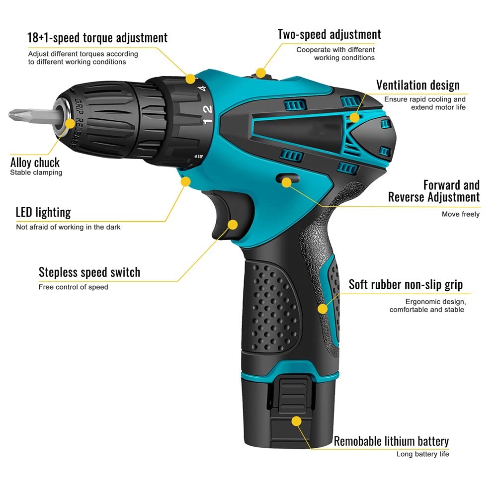 12V Cordless Drill and Driver Set