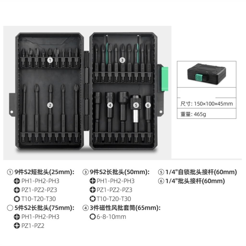 28-Piece Impact Screwdriver Bit Set