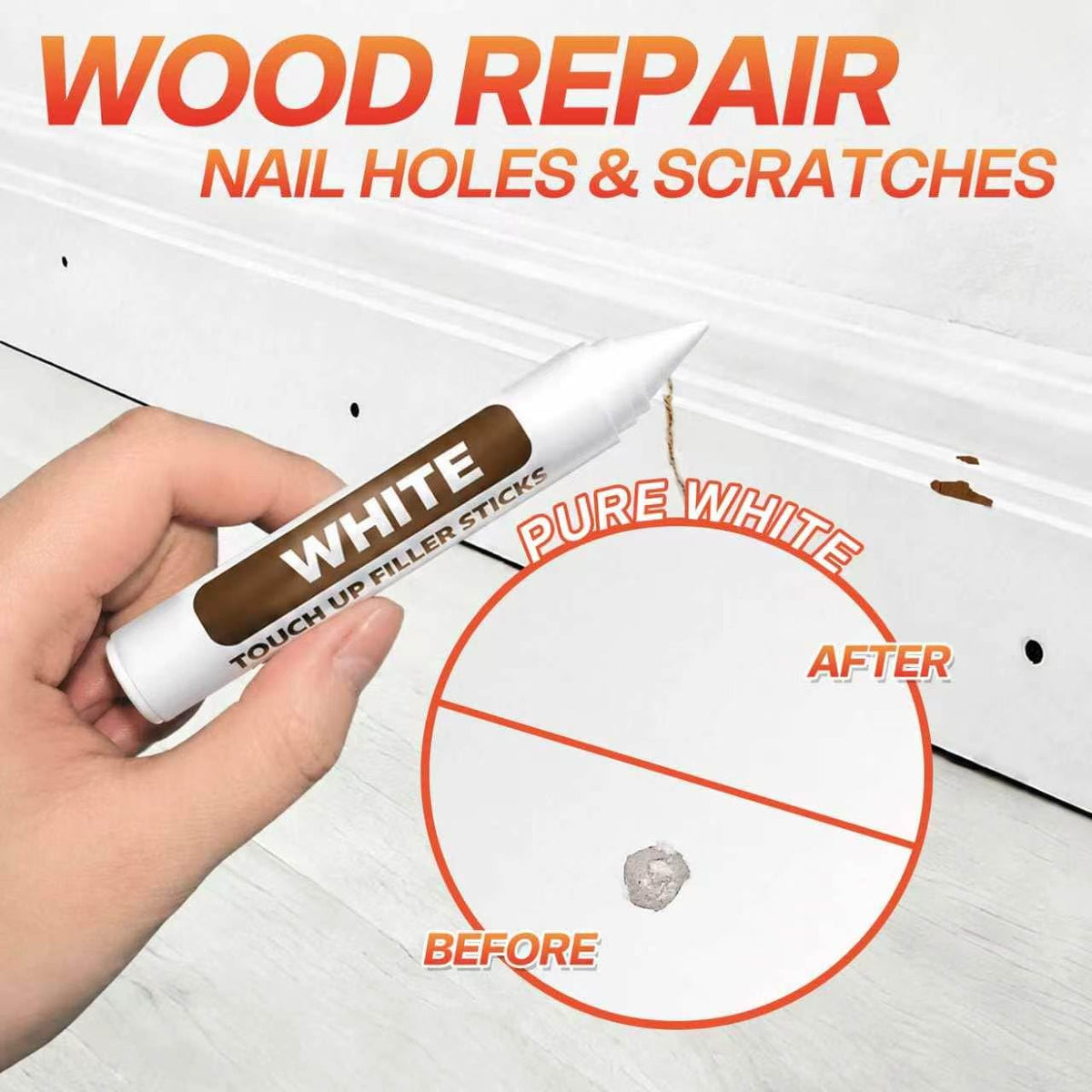 White Wood Filler and Touch-Up Marker