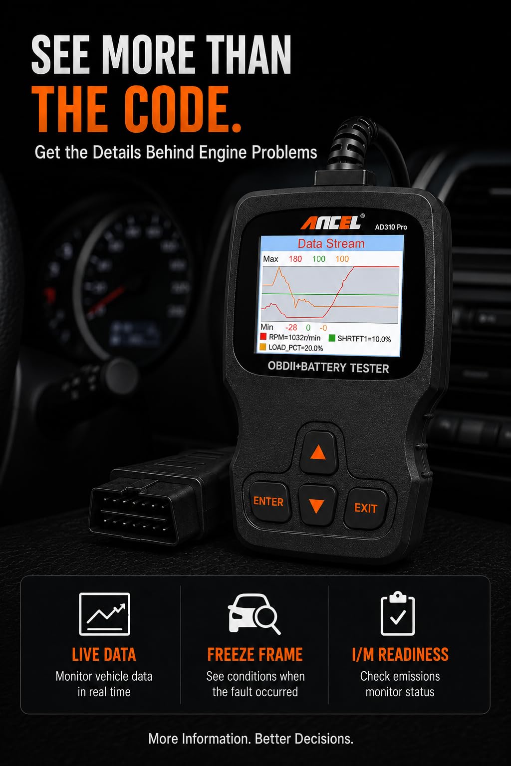 Bluetooth OBD2 Scanner and Battery Tester
