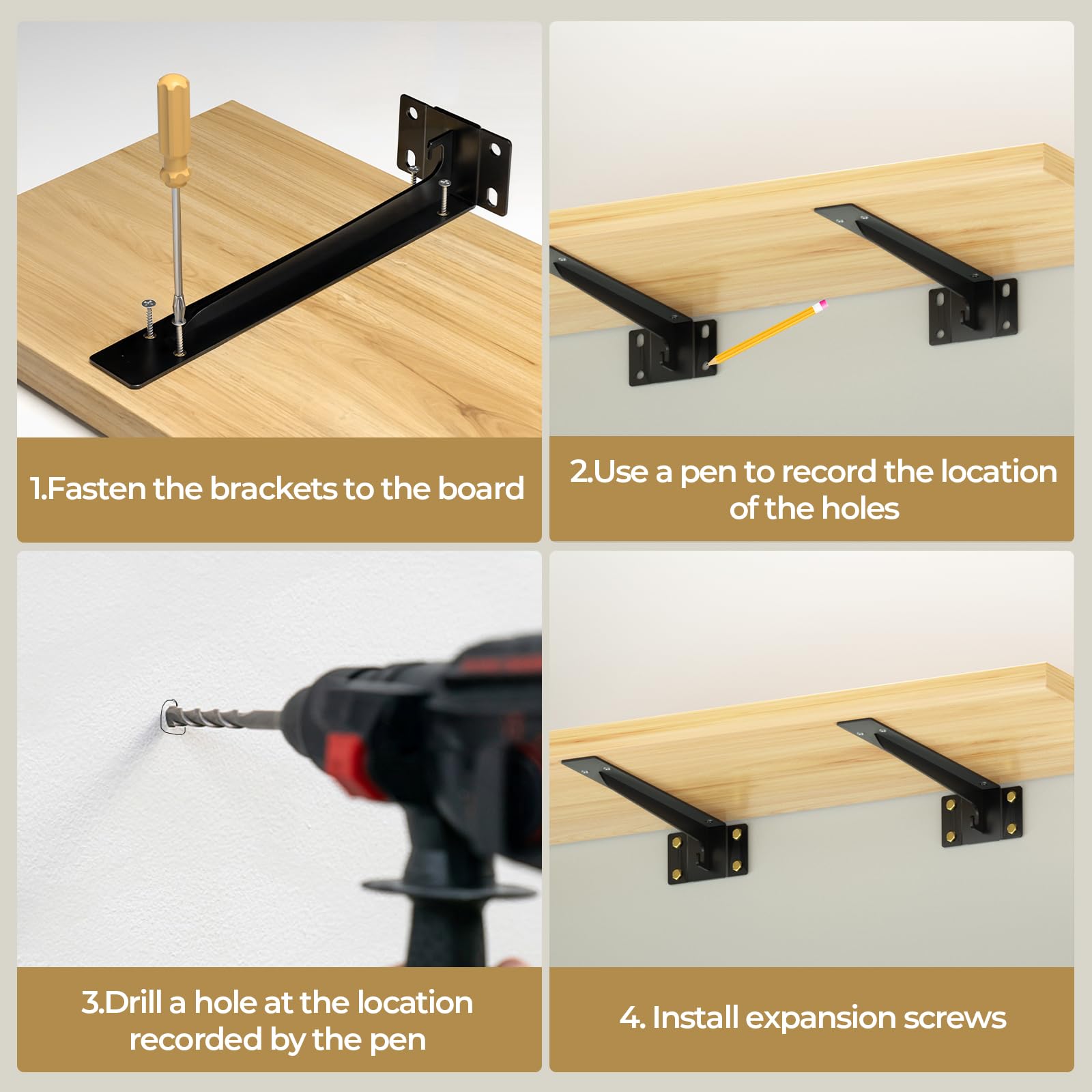 14-Inch Reinforced Shelf Brackets