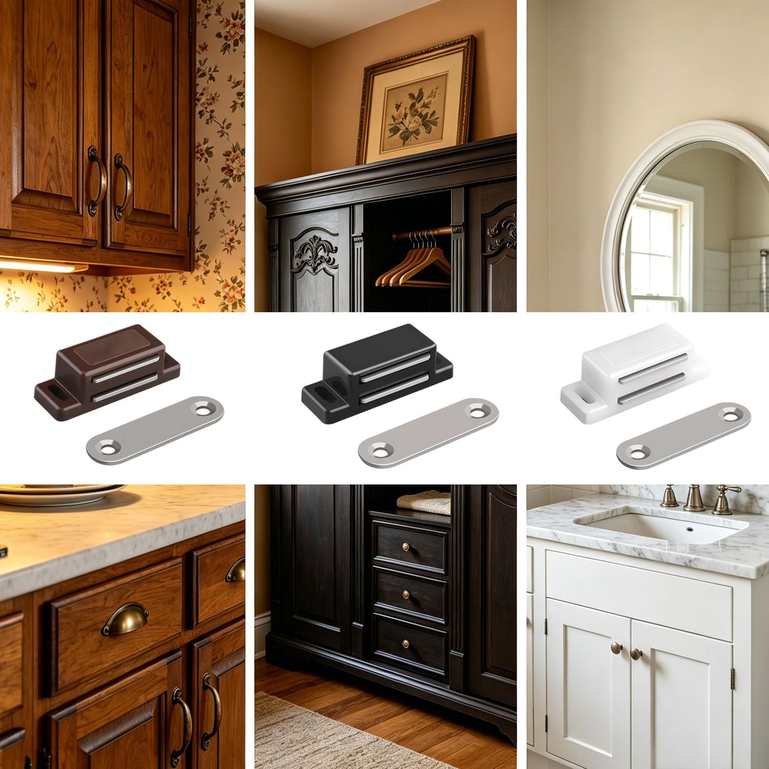 Magnetic Cabinet Catches, 12-Pack