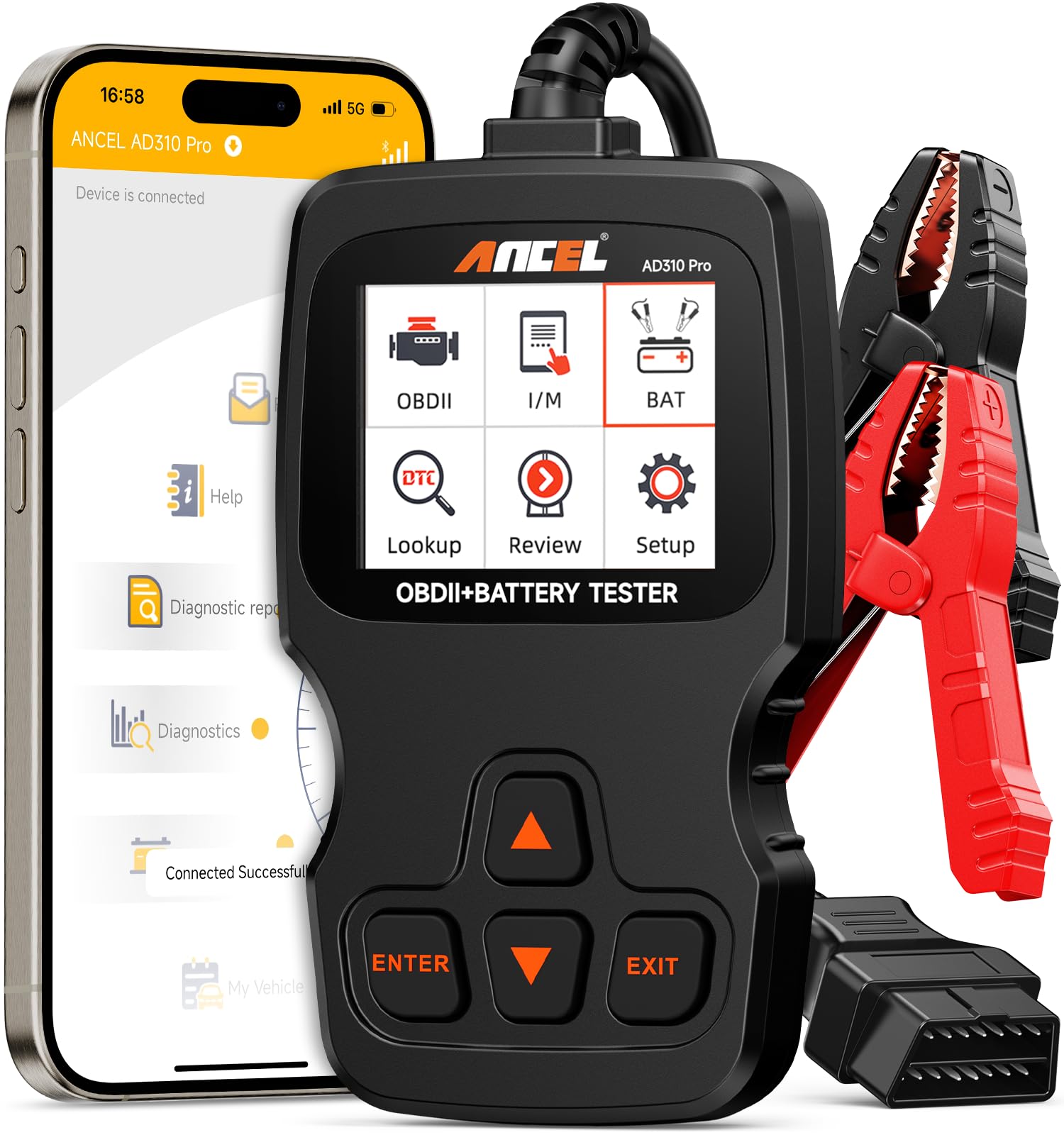 Bluetooth OBD2 Scanner and Battery Tester