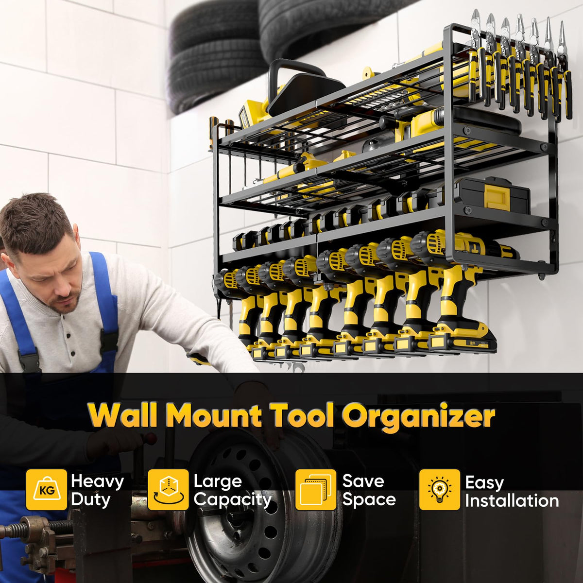 4-Tier Wall Tool Rack