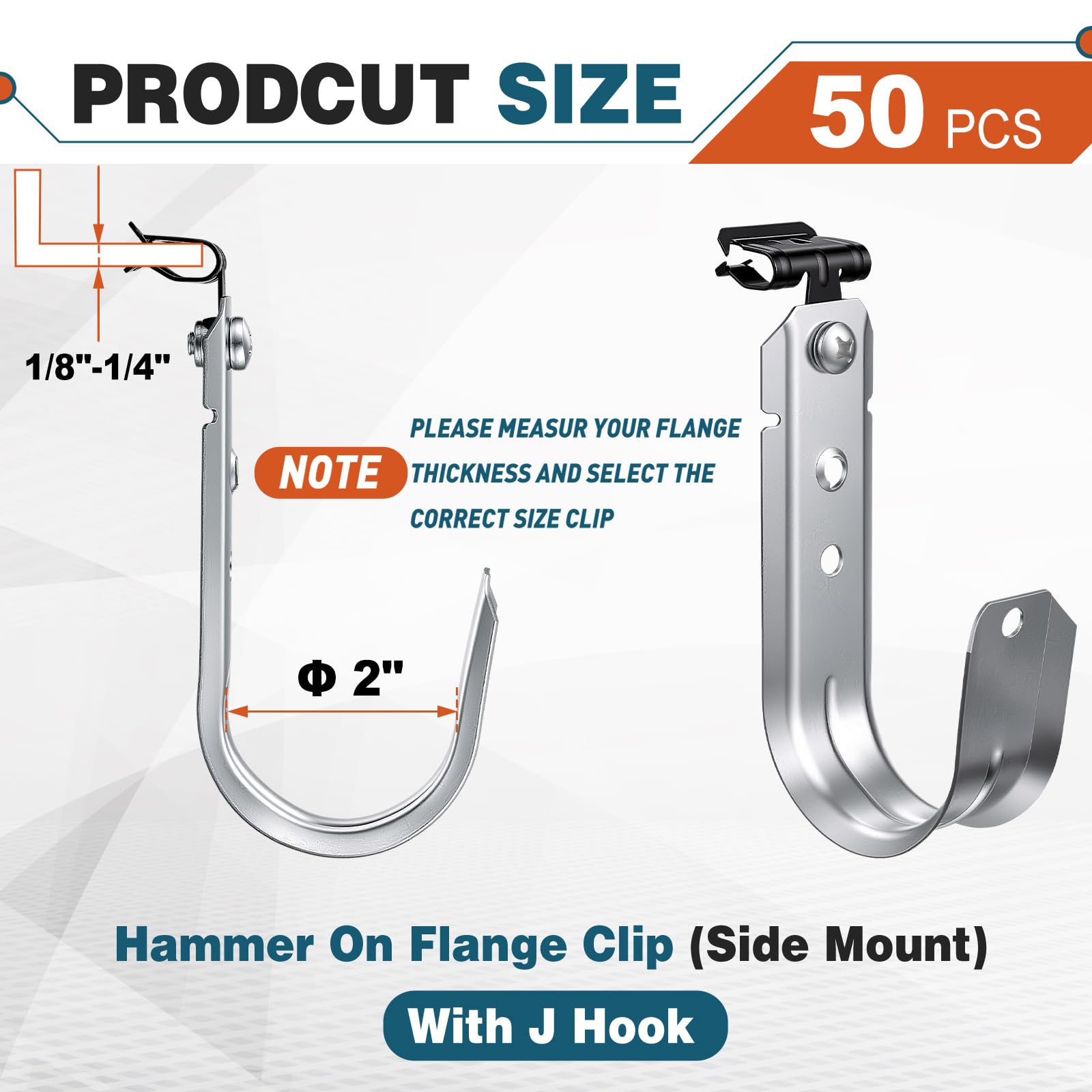 Beam-Clamp Cable Support J-Hooks