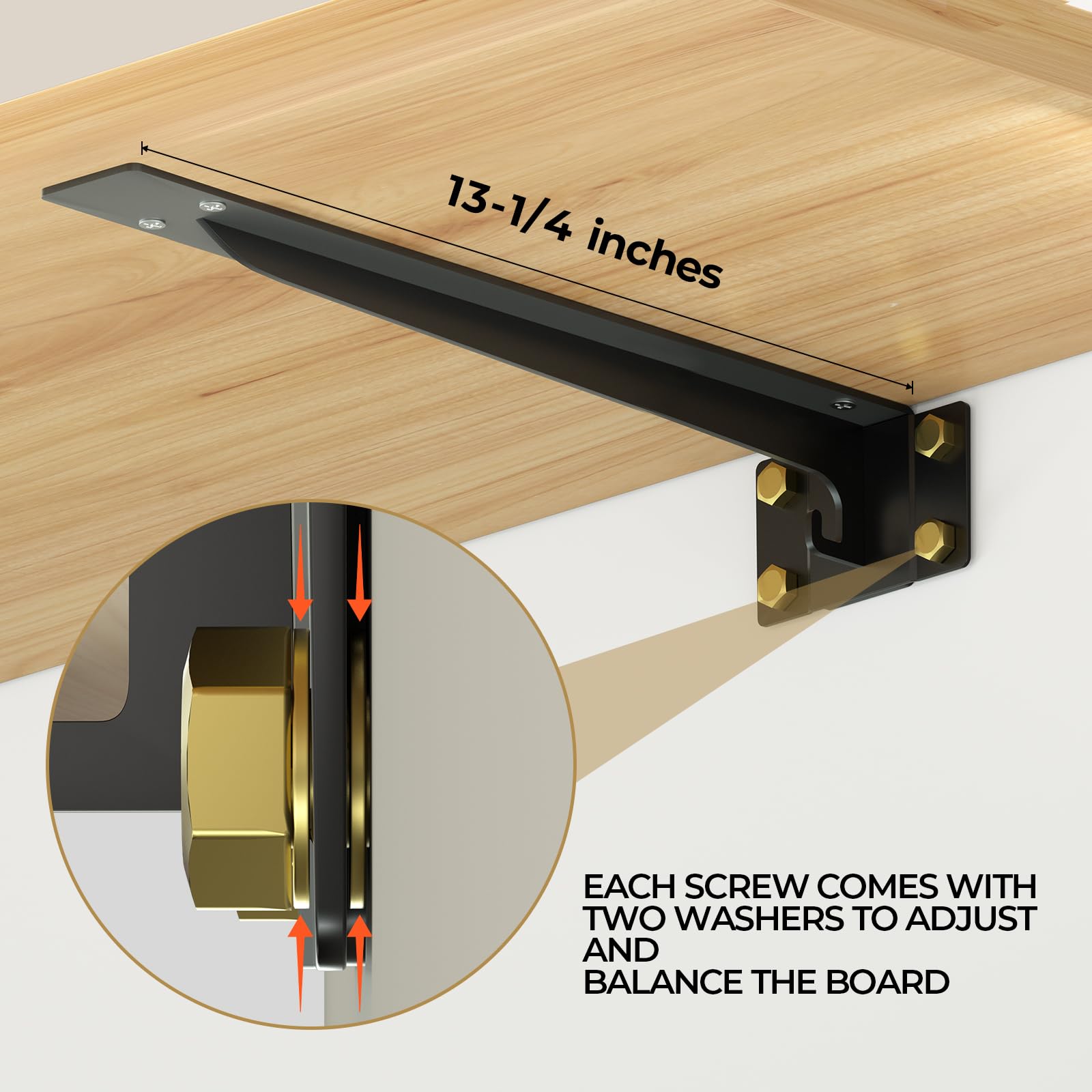 14-Inch Reinforced Shelf Brackets