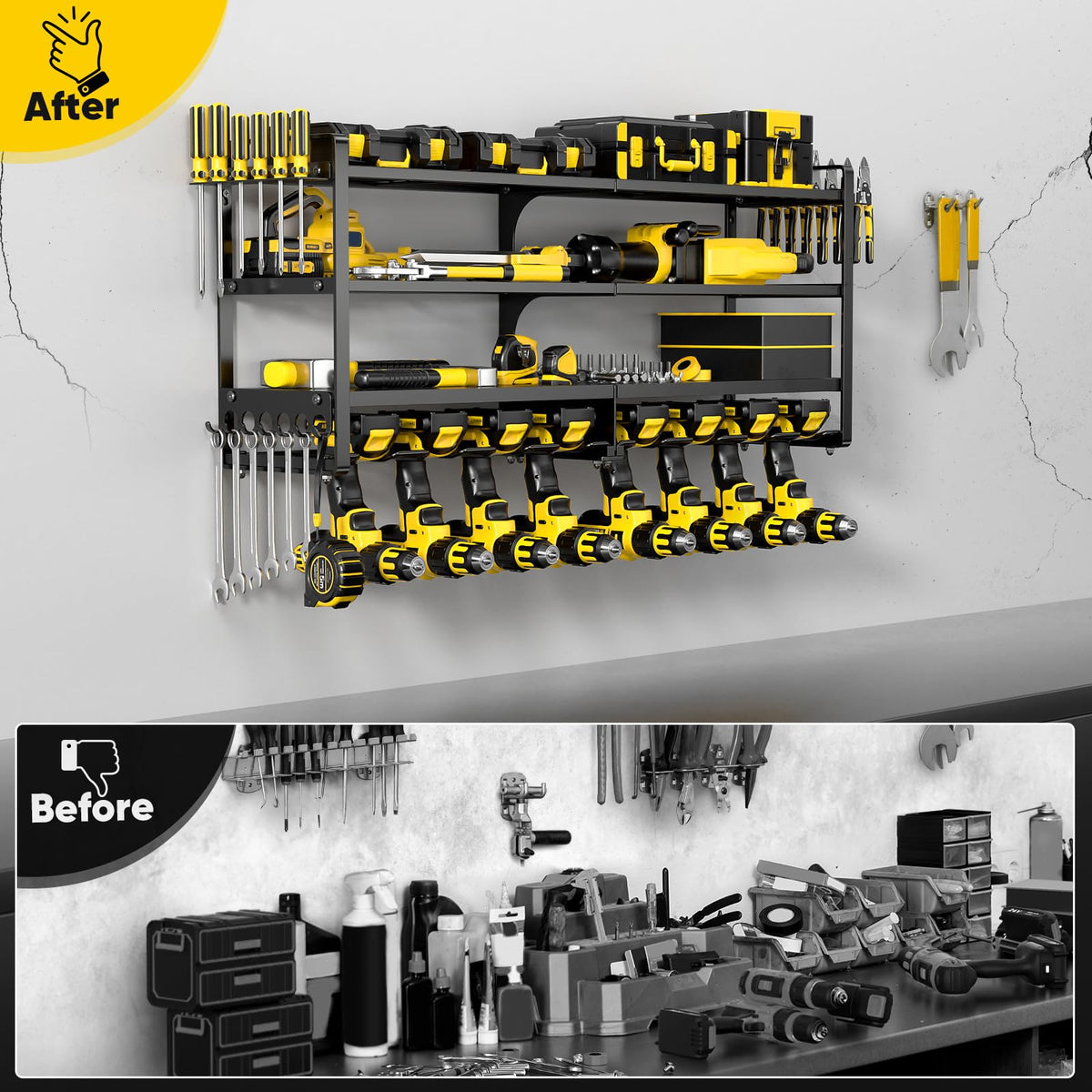 4-Tier Wall Tool Rack