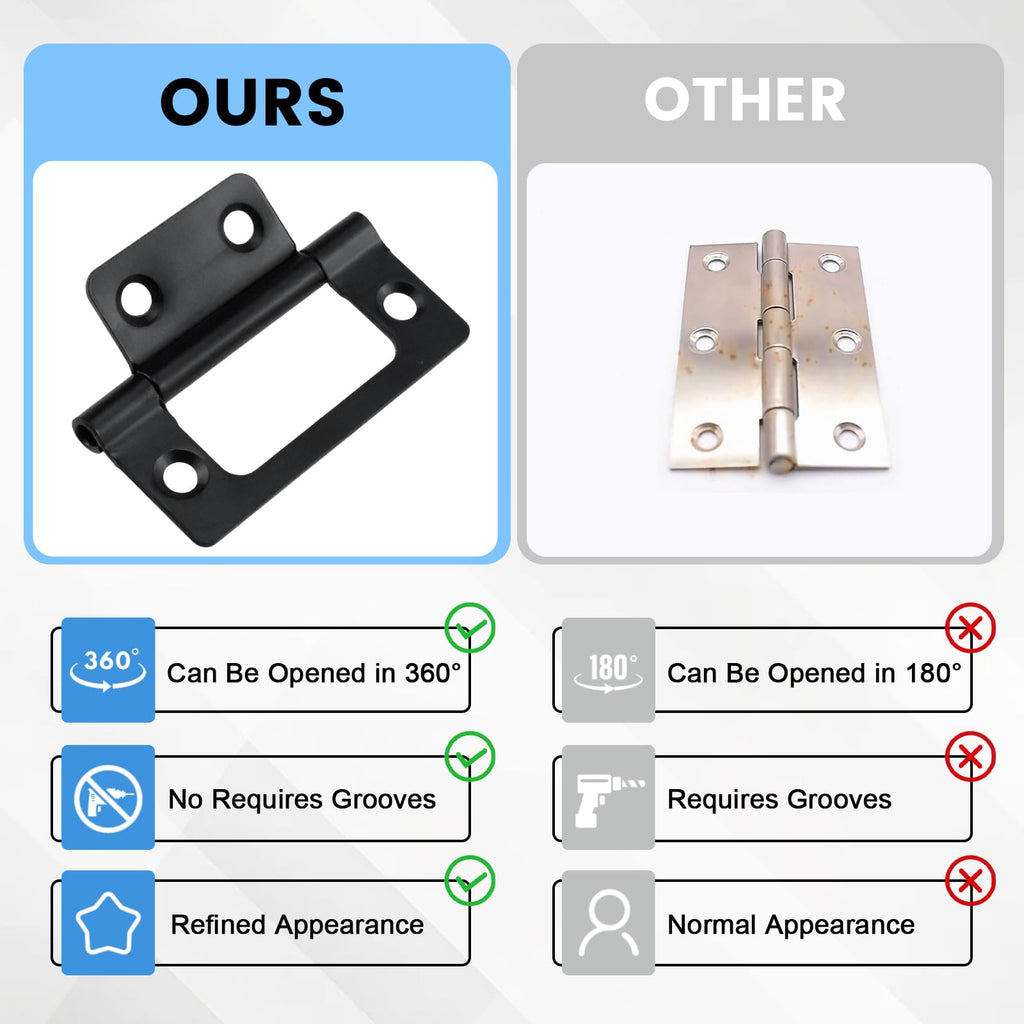 Non-Mortise Cabinet Hinges, 4-Pack