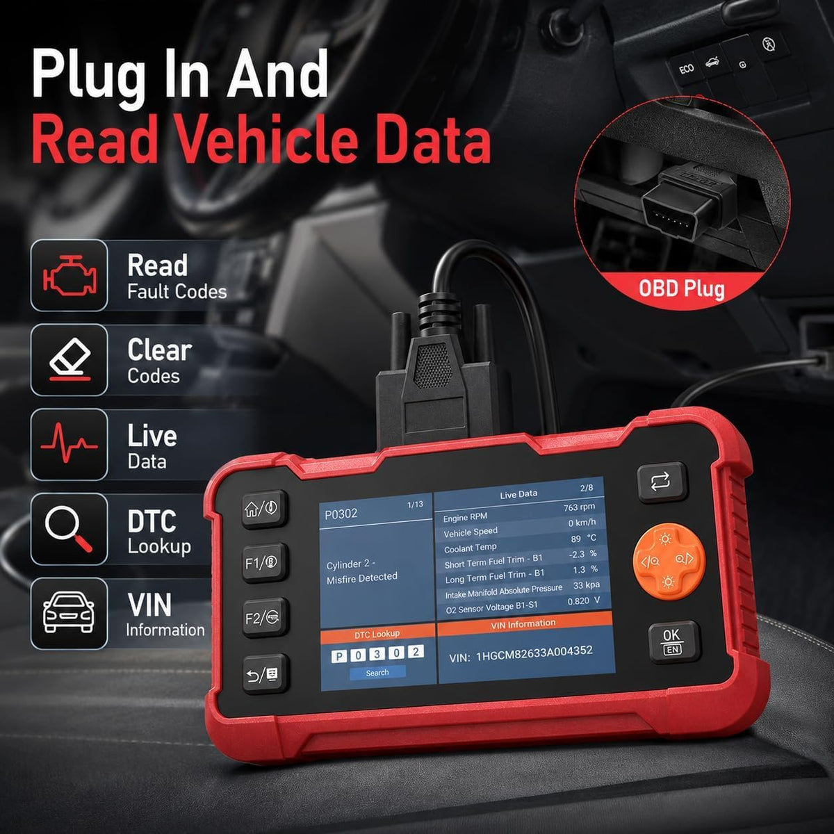 OBD2 Scanner with Inspection Camera
