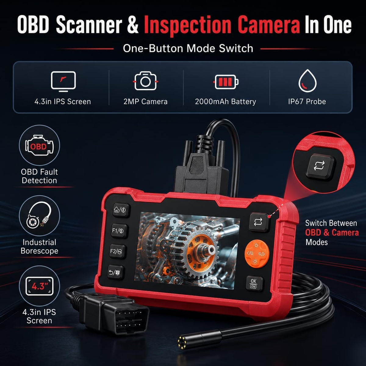 OBD2 Scanner with Inspection Camera