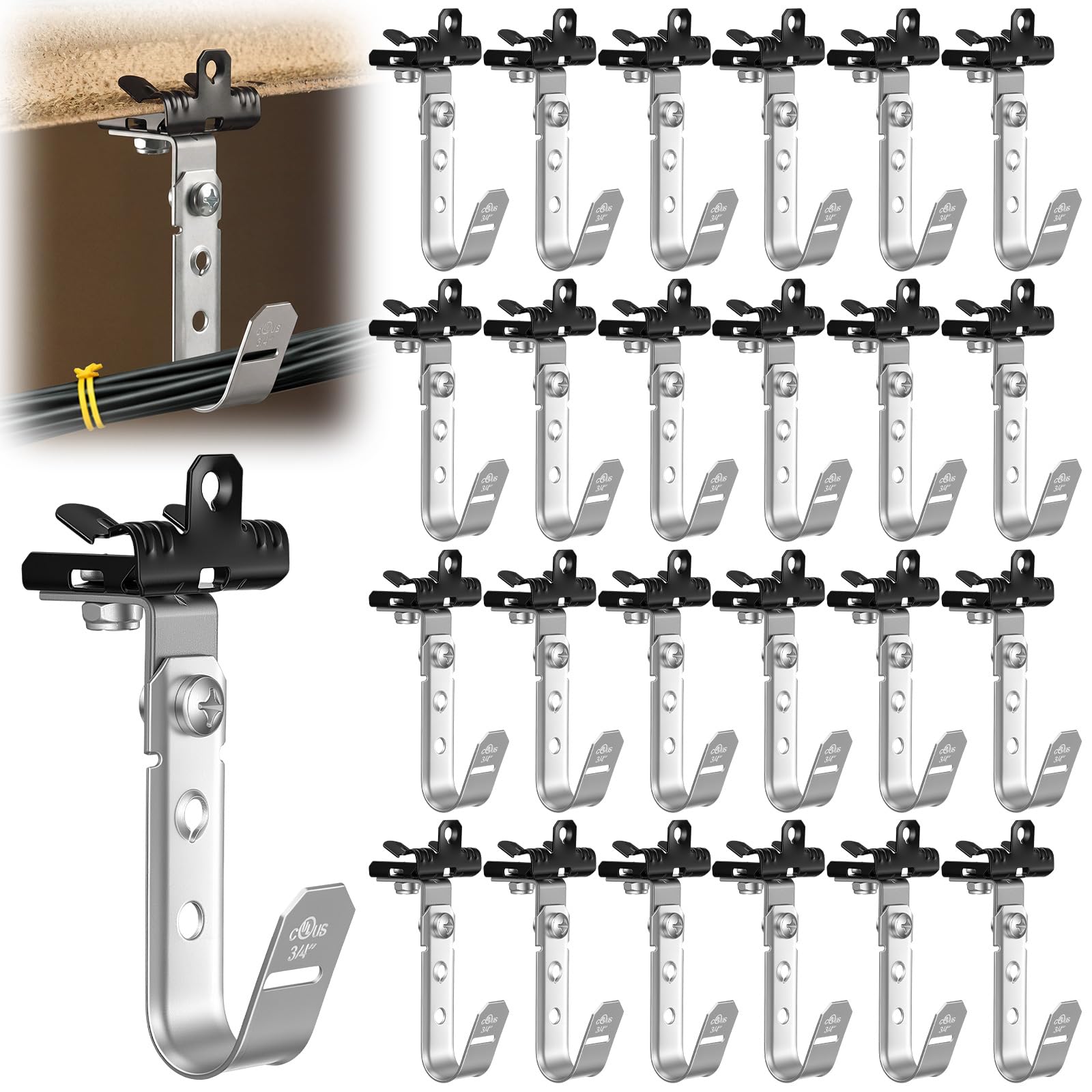 Beam-Clamp Cable Support J-Hooks