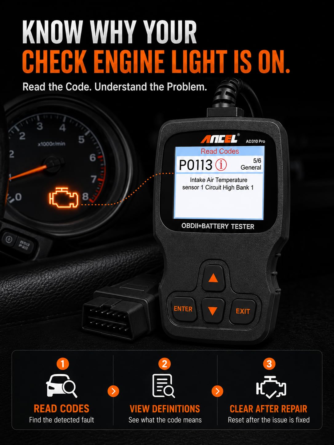 Bluetooth OBD2 Scanner and Battery Tester
