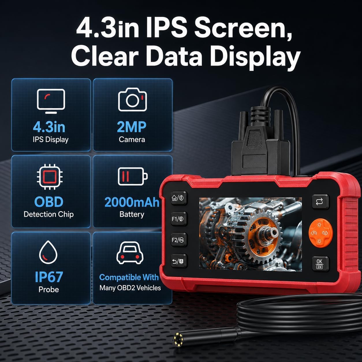 OBD2 Scanner with Inspection Camera