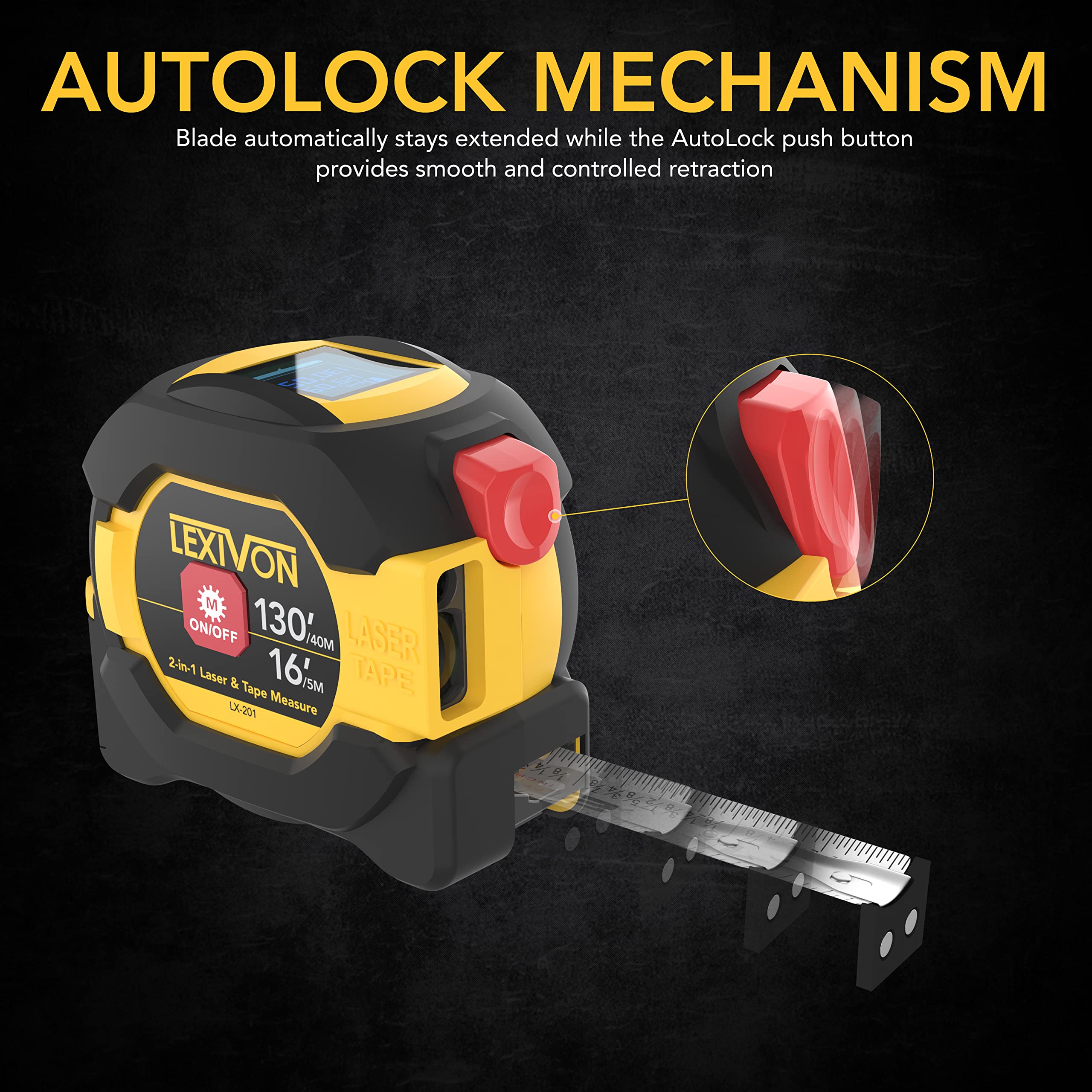 130-Foot Laser and Tape Measure