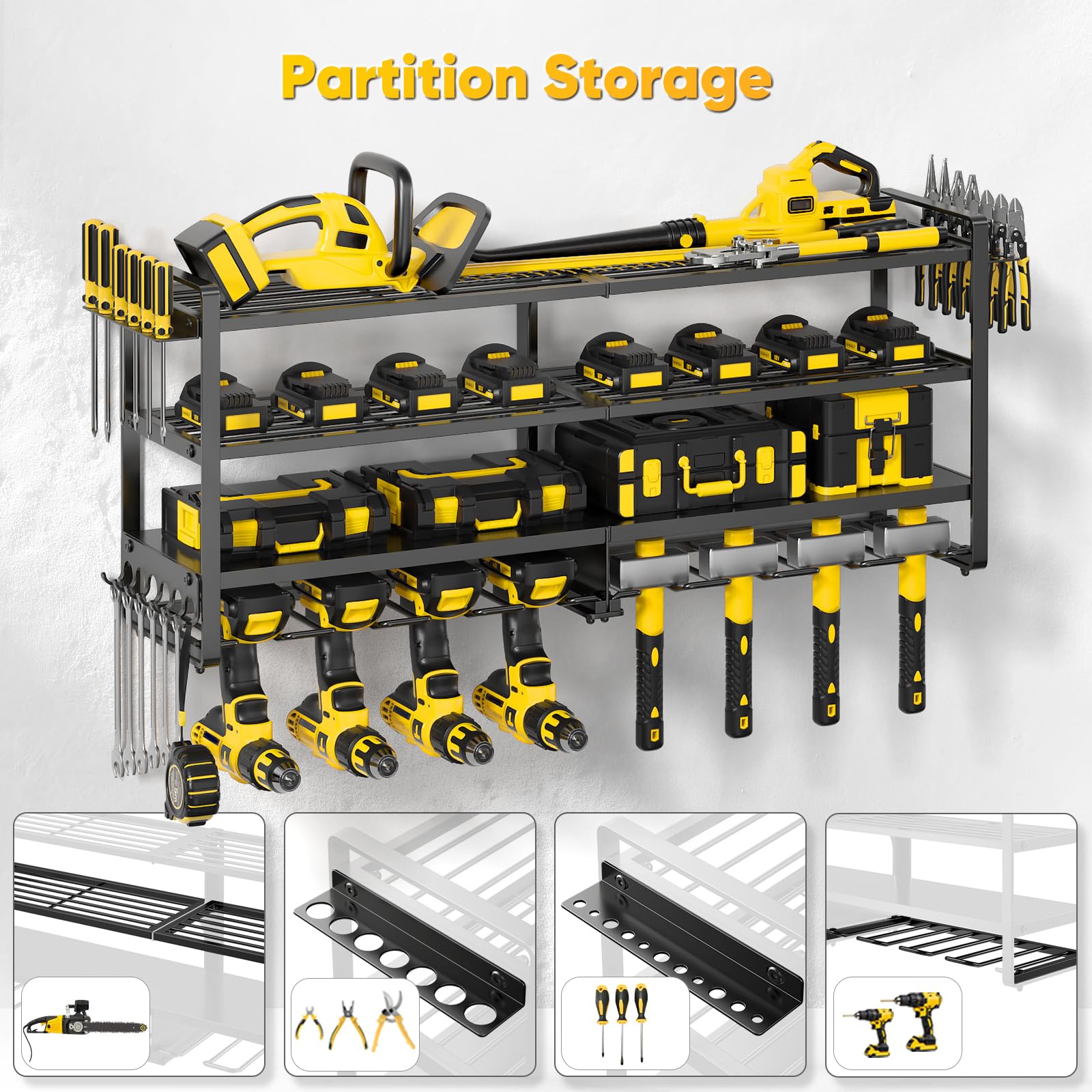 4-Tier Wall Tool Rack