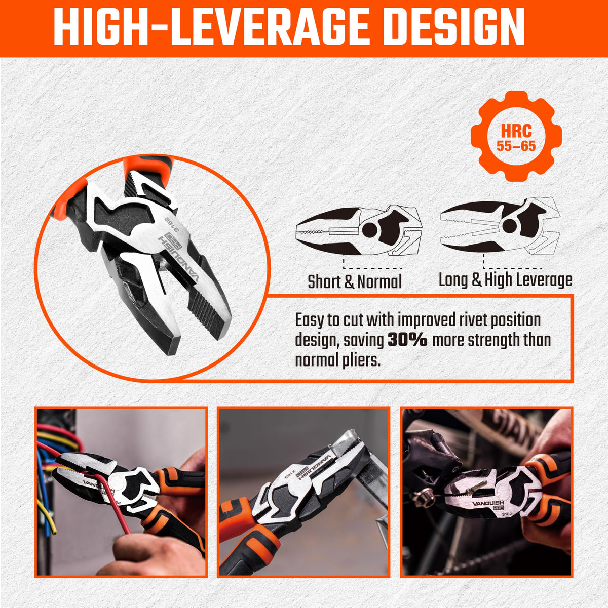 High-Leverage Linesman Pliers